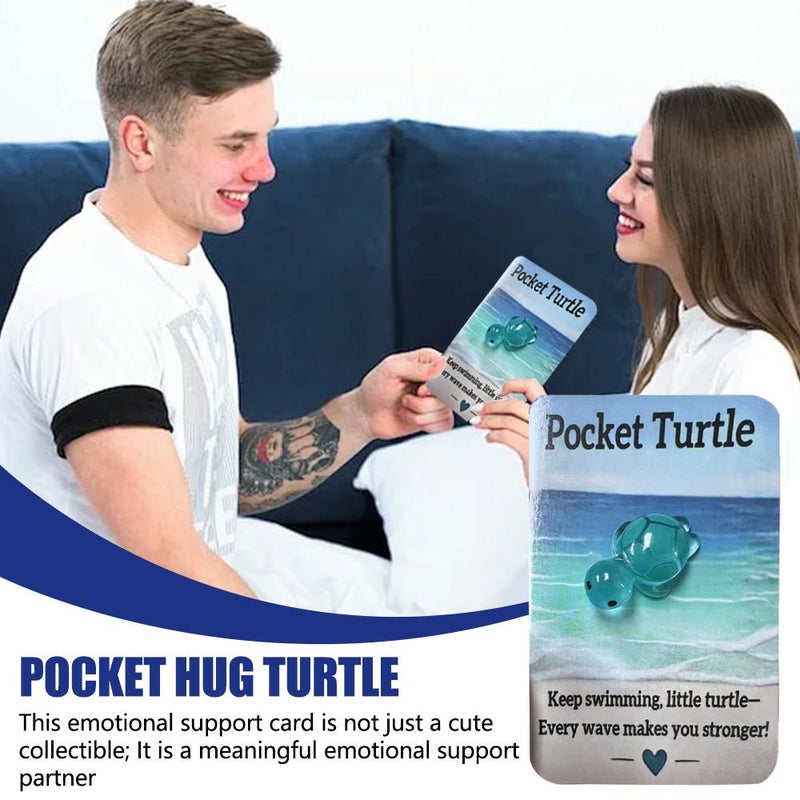 Animal Pocket Hug Gifts, 2025New Resin Animals Card with Mini Pocket Hug Greeting Cards, Cute Bulk Little Emotional Support Preschool Classroom Presents for Kids Adults (Animal 5pcs) - Image 2